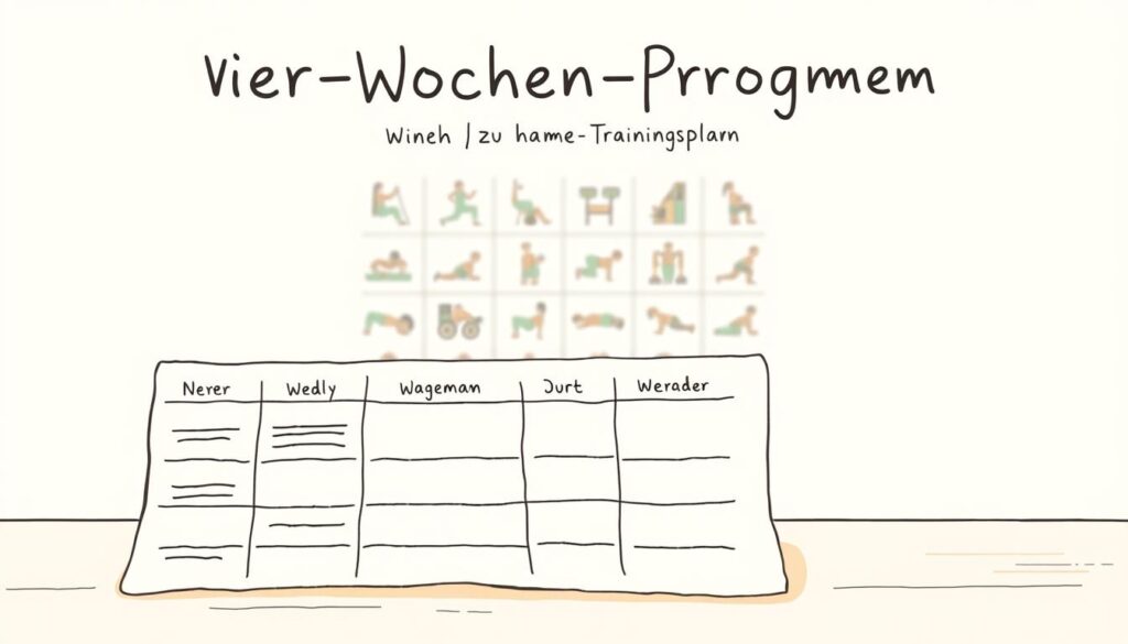 vier wochen programm minuten